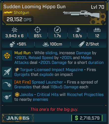 Borderlands hippo gun - borderlands, 4⭐hippo